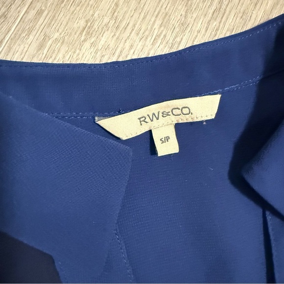RW&CO. Navy Sheer Blouse - Picture 2 of 4